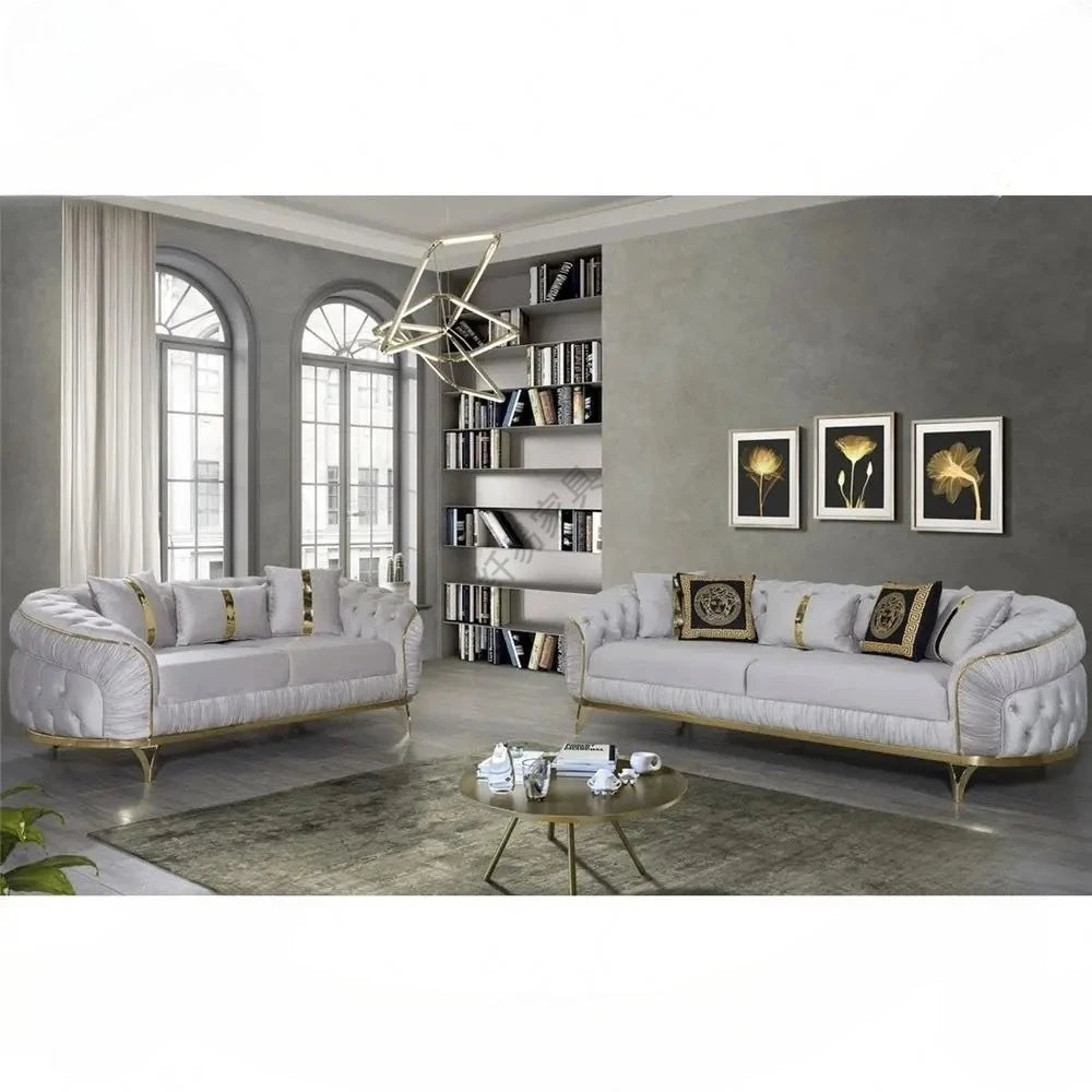 Italian light luxury fabric sofa combination modern minimalist velvet villa furniture