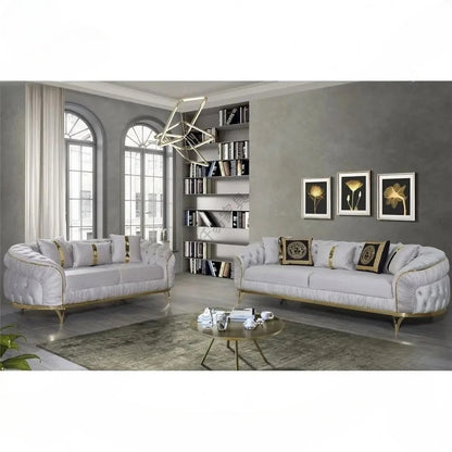 Italian light luxury fabric sofa combination modern minimalist velvet villa furniture