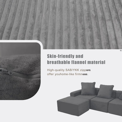 Convertible Sectional Sofa Set with Microfiber Fabric - Modular Design for Spacious Living Rooms and Easy Assembly, Customized