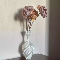 Modern Style Vase Room Decoration Plastic Flower Vase Wihte Black Flower Bottle Aesthetic Floral Arrangement Display Vase