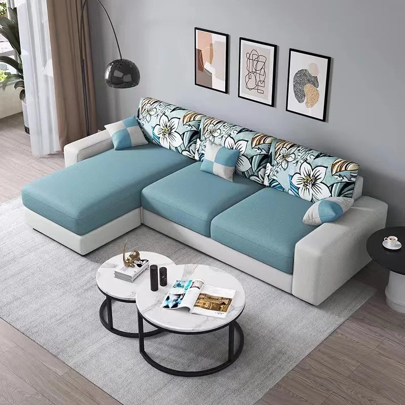Sofa Small Cheap Couch Living Room Modern L Shape Sofa Set Furniture 3 Seater Simple Design Sofa for Home