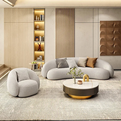 mHot Sales Modern Couch Simple Sofa Minimalist Special Shaped White Velvet Light Luxury Living Room Sofa Furniture l