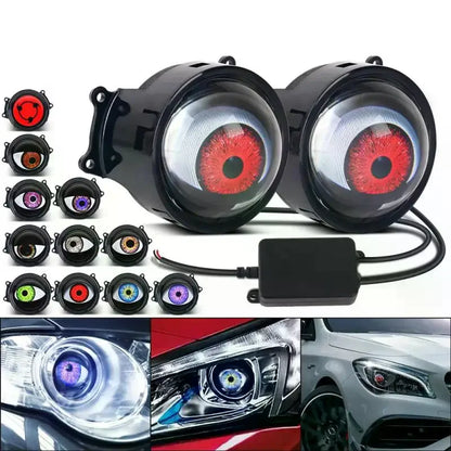 Car Devil Eye LED Headlight 6 Low Light Modes Control The Atmosphere In The Car Universal Motorcycle Lens Headlight