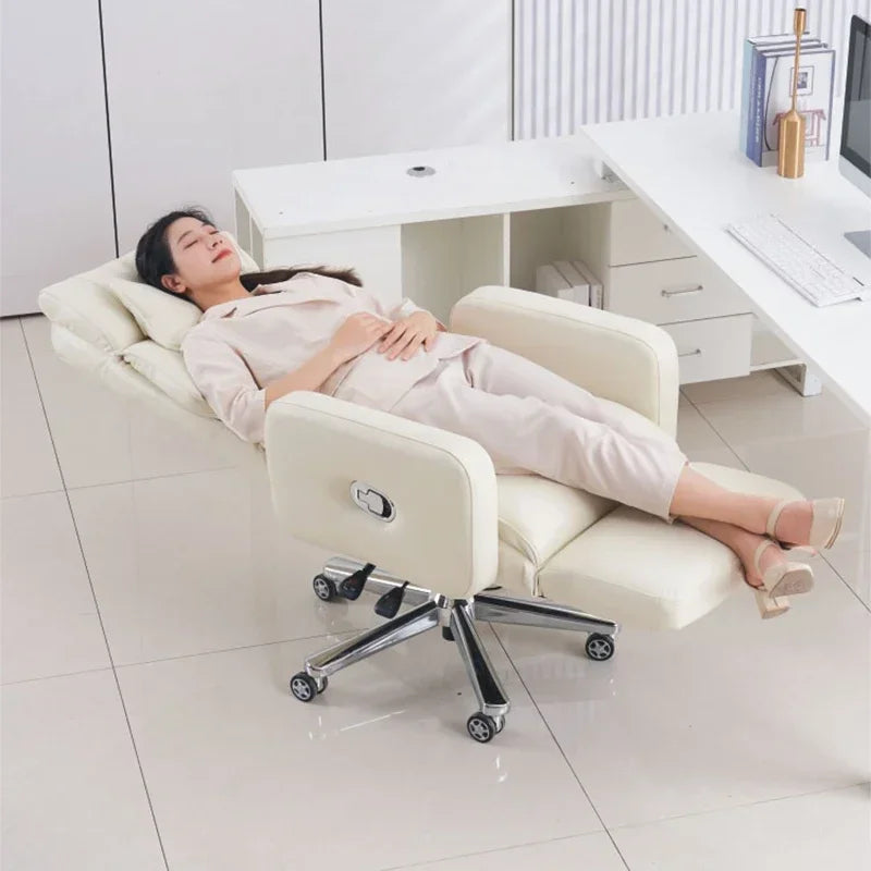 Luxury Boss Recliner Office Chair Comfortable Long Cushion Computer Chair Bedroom Game Home Lunch Back Chair Recliner FYOC