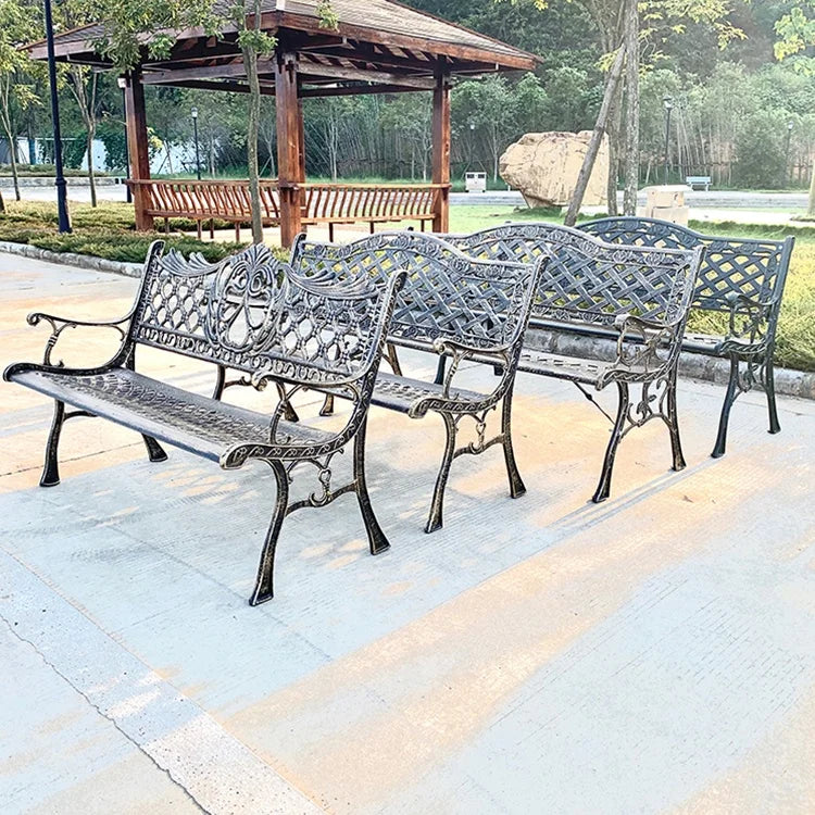 Hot Sales Cast Iron Outdoor Park Street Bench Seat Durable Metal Garden Bench