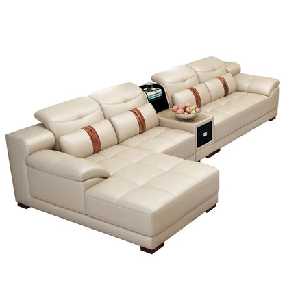 Leather sofa modern simple living room combination first layer cowhide size apartment corner