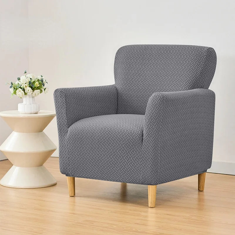 Jacquard Club Tub Sofa Cover Elastic Single Armchair Slipcover Stretch Spandex Chair Slipcover for Bar Counter Living Room