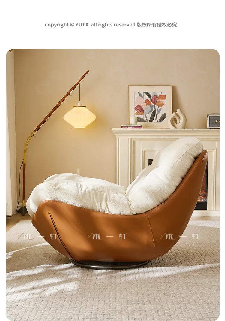 Medieval Style Rotating Nest Chair for Living Room Balcony Home Decor Luxury Fabric Lazy Leisure Single Sofa Chair