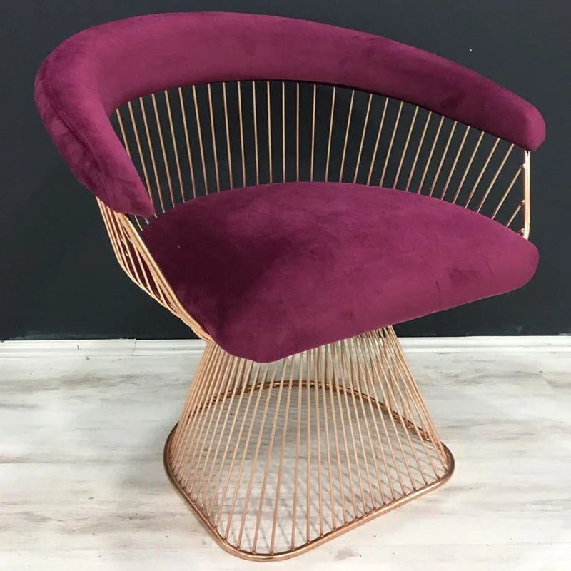 High end, stainless steel, dining chair, single sofa chair designer