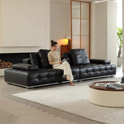 New Arrival High Quality Italian Leather Sofa Wholesale Folding Black Synthetic Leather High Quality Italian Leather Sofa