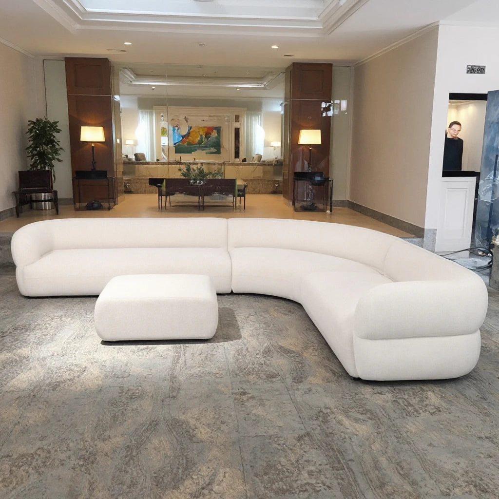 Ensemble de meubles de salon de style minimaliste moderne, canapé en tissu, combinaison de trois pièces