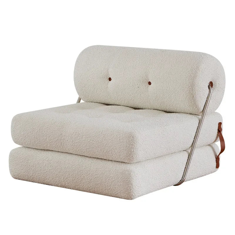 Convertible Folding Fabric Sofa Chair Bed with Reclining Backrest