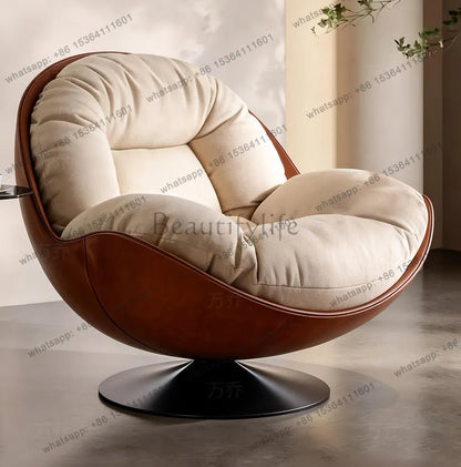 yj9 Light luxury modern leisure swivel chair, Nordic recliner advanced lazy
