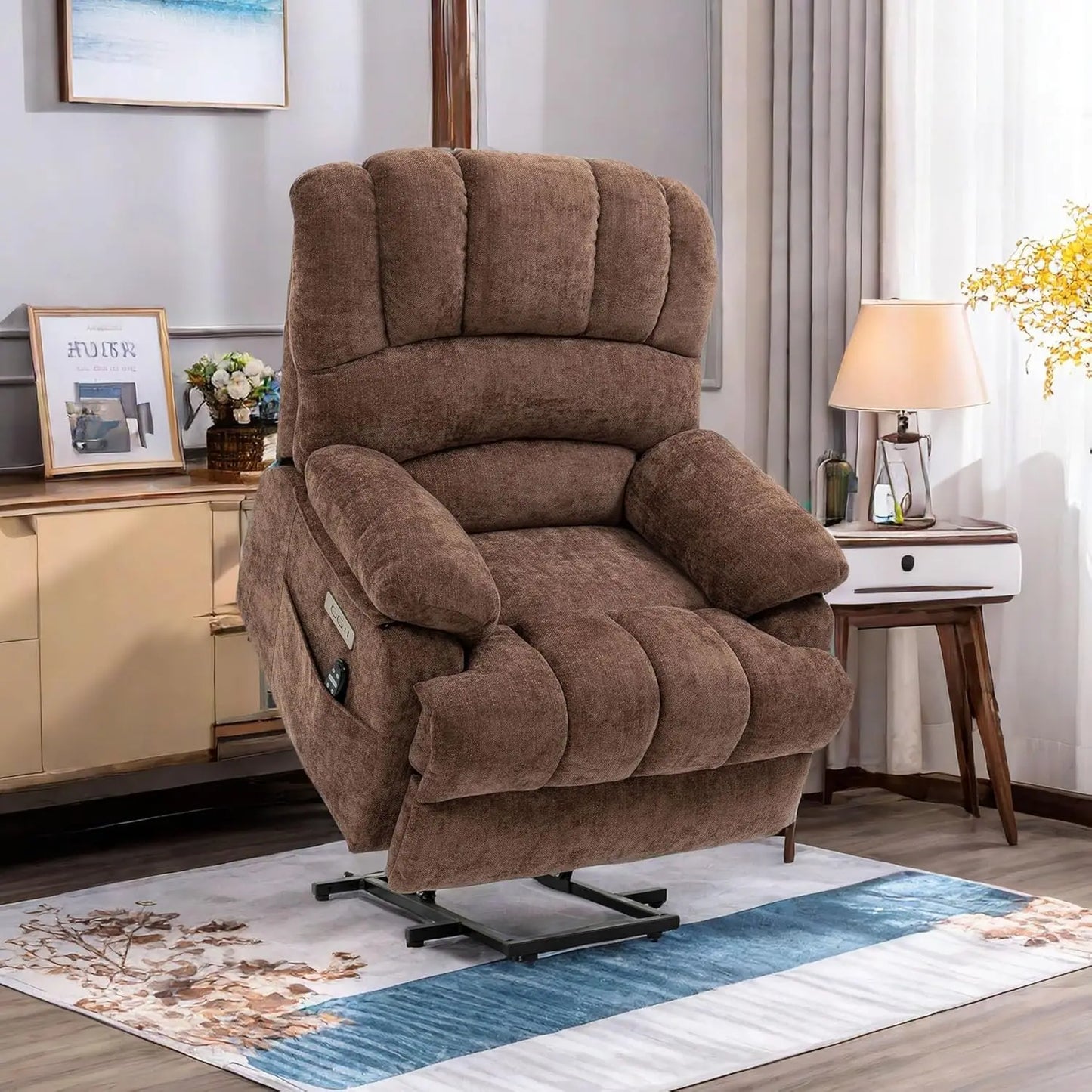 Power Lift Chair with Full-Body Massage and Heat, Electric Recliner Chairs for Adults, Remote Control, Standing Assistance
