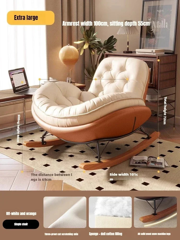Simple Penguin Rocking Chair,Balcony Sofa,Home Leisure Chair,Living Room Honeycomb Lazy Leisure Rocking Chair Recliner Chairs