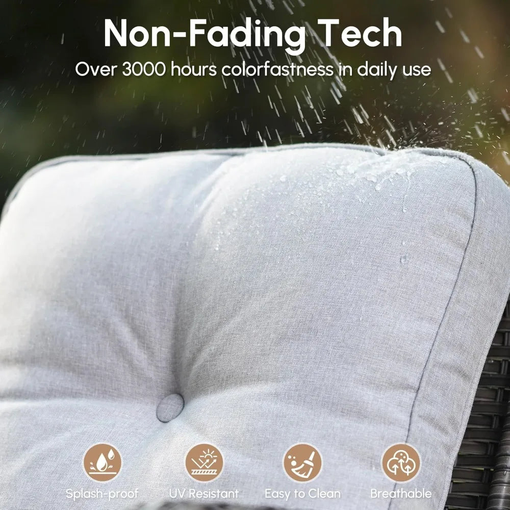 Wicker Patio Furniture - All-Weather PE Wicker Outdoor Conversation Bistro Set Loveseat Chairs with Table,Outdoor Rattan Sofa