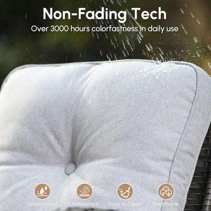 Wicker Patio Furniture - All-Weather PE Wicker Outdoor Conversation Bistro Set Loveseat Chairs with Table,Outdoor Rattan Sofa