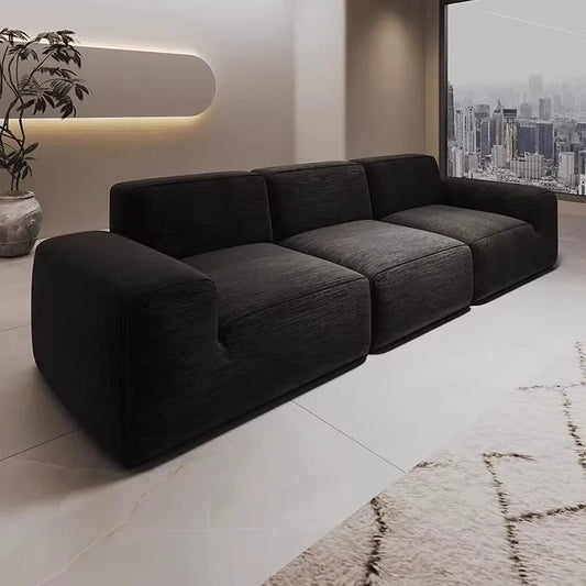 Simple Style Vacuum Compression Living Room Sofa Light Luxury Furniture Corduroy Sponge Filling Multi-Person Sofa Customization