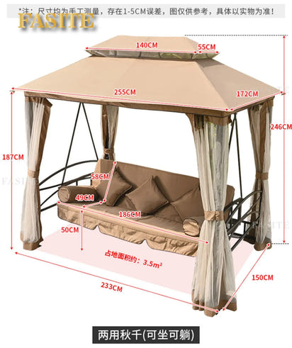 Outdoor Swing Garden Rocking Chair Wrought Iron Double Adult Balcony European Shaker Patio