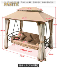 Outdoor Swing Garden Rocking Chair Wrought Iron Double Adult Balcony European Shaker Patio