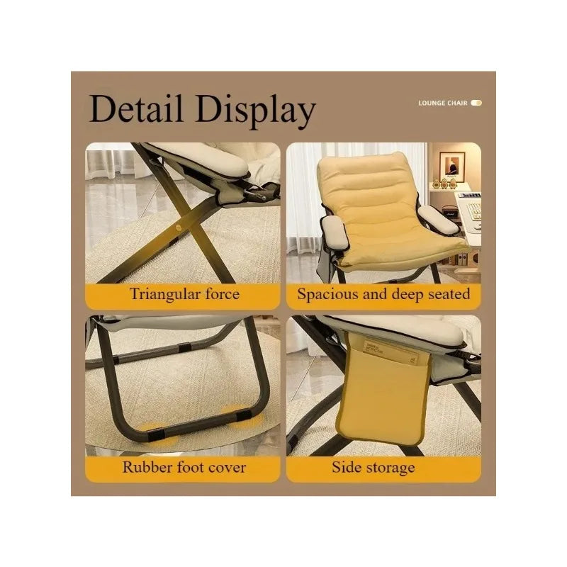 Folding recliner student dormitory computer chair household bedroom lazy small sofa balcony single casual back chair