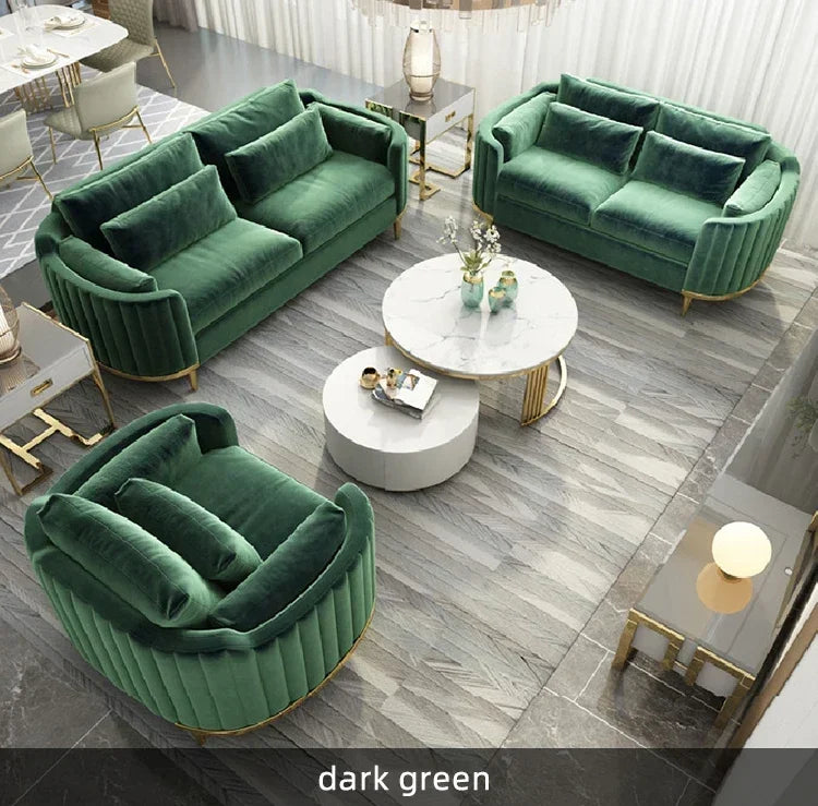 #Nordic fabric sofa simple light luxury gray flannelette living room sofa