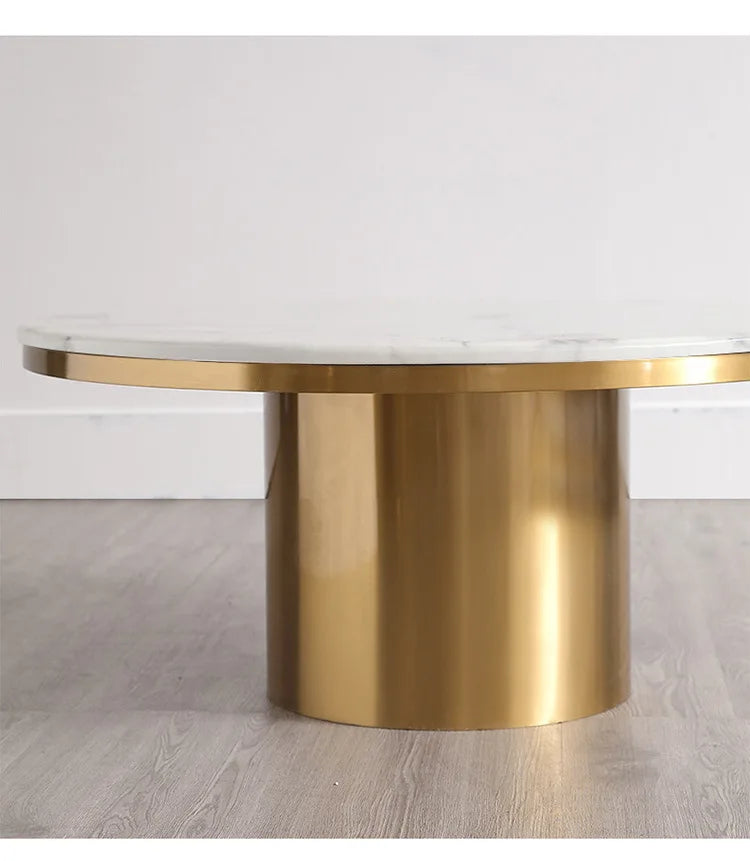 *Modern simple light luxury marble coffee table combination Nordic round small coffee table
