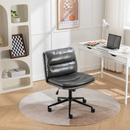 Bizerte Adjustable Swivel Criss-Cross Chair Wide Seat/ Office Chair/Vanity Chair Gray