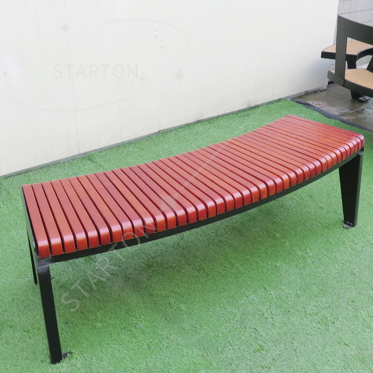 Mode belle chaise longue banc de parc public centre commercial banc en bois