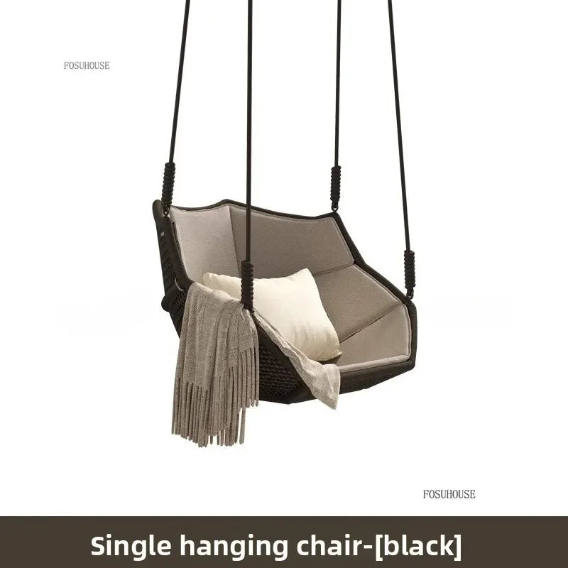 Outdoor Patio Swing Nordic Balcony Rocking Chair Indoor Adult Hanging Chairs Outdoor Single Swing Chairs Modern Hanging Basket Z