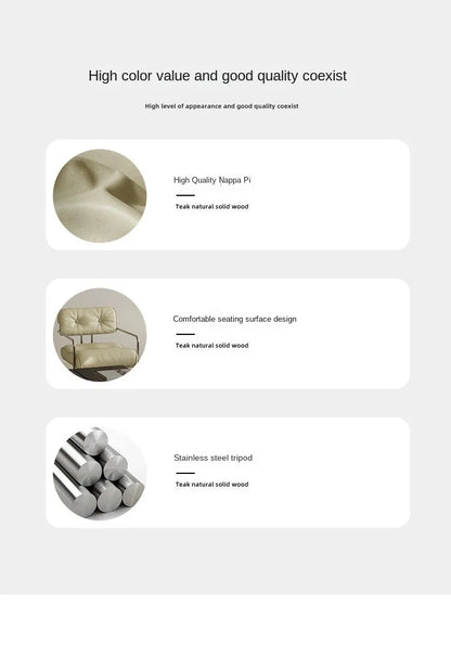 MOMO Antique Style Sofa Chair Living Room Designer Simple Single Chair Hotel Club Bauhaus Negotiation Stainless Steel Chair