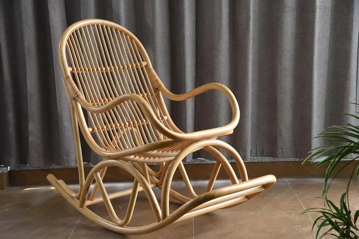 Rattan rocking chair leisure chair balcony non - heritage technology Tongxiang rattan chair