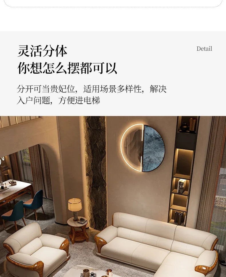 Luxury Modern Straight row sofa living room leather sofa set furniture room set sofas Designer Office couch set Canape Salon