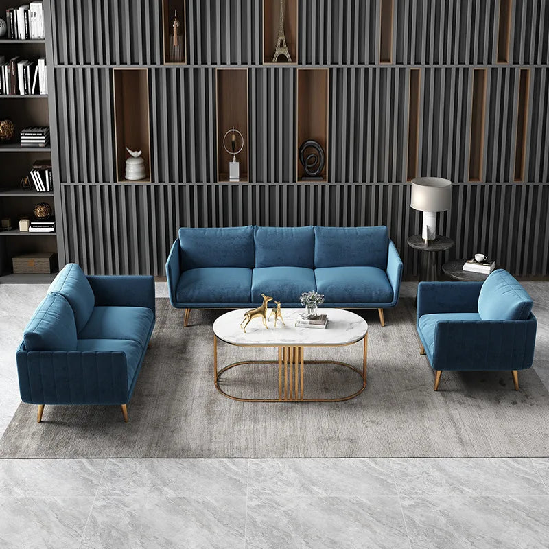 Office sofa Simple modern coffee table combination set Reception room Business meeting three-person sitting area sofa
