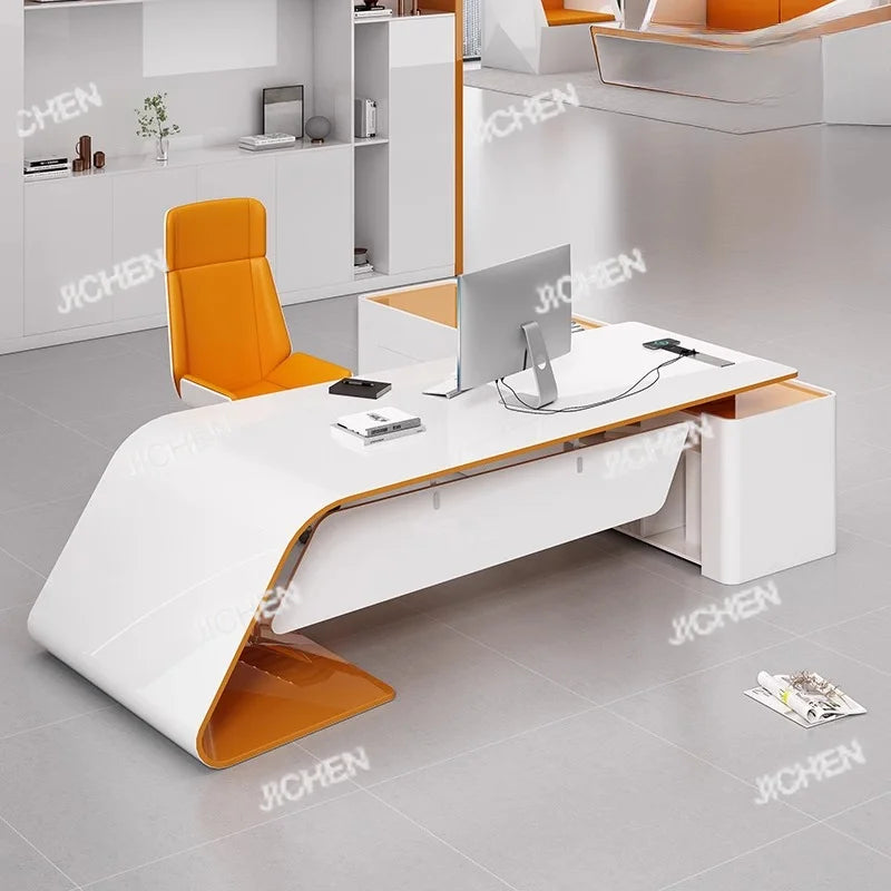 JC Asthetic Executive Luxury Desk Manager L Shaped Modern Designer Computer Table Organizer Workstation Escritorio Office Furnit