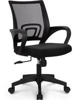 Ergonomic Office Chair, Lumbar Support, Adjustable Height with Armrests for Adults (Black)