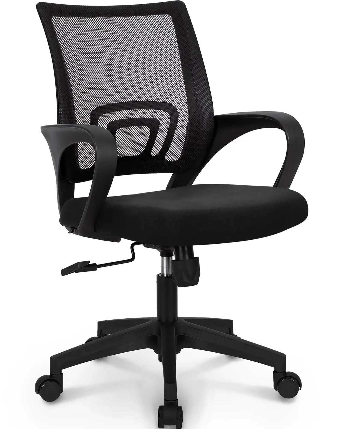 Ergonomic Office Chair, Lumbar Support, Adjustable Height with Armrests for Adults (Black)