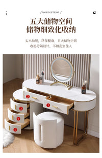 Light Mirror Vanity Table White Minimalist Drawers Storage Dressing Table Desk Makeup Mesa De Maquillaje Bedroom Furniture