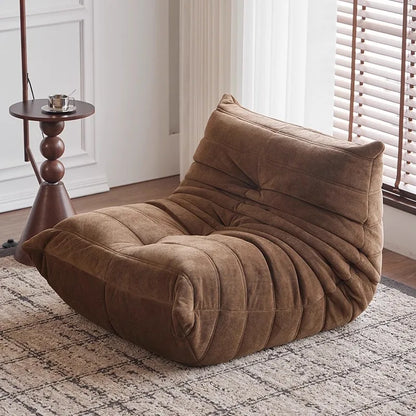 Caterpillar Sofa Togo Balcony Leisure Single Chair Fabric Down Can Lie Down And Sleep Cream Lying Lazy Sofa