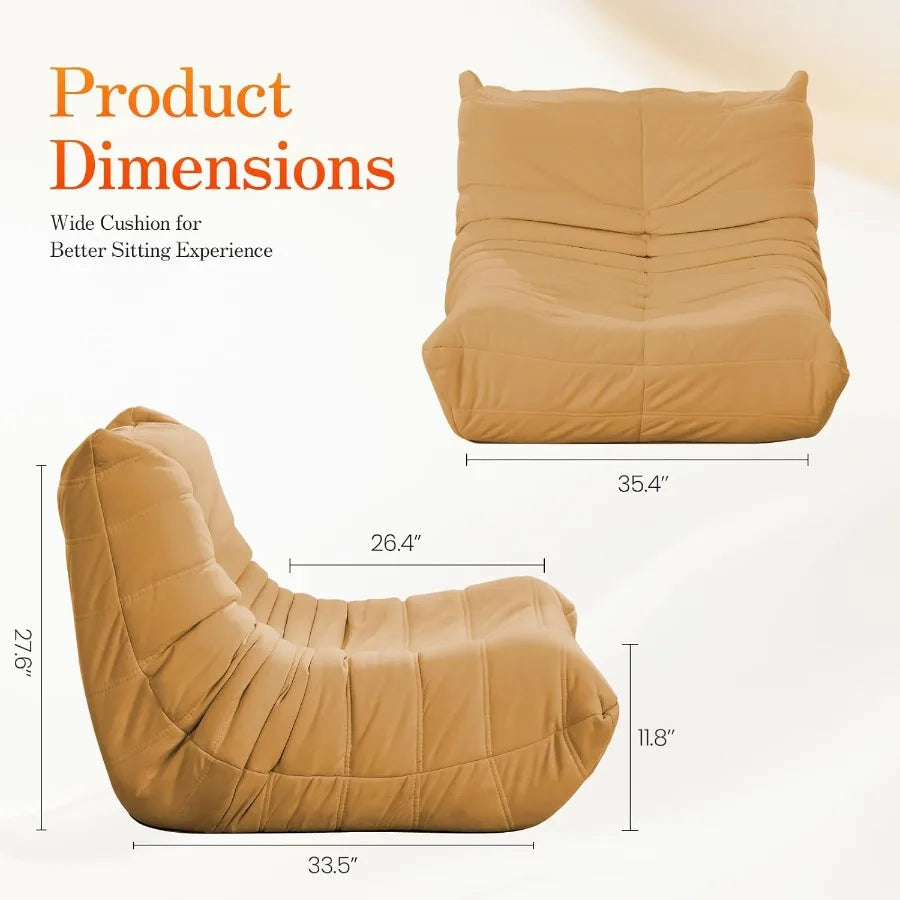 Large Comfy Bean Bag Chairs for Adults with Memory Foam Interior Ergonomic Design Ideal for Relaxation in Living Room Bedroom D