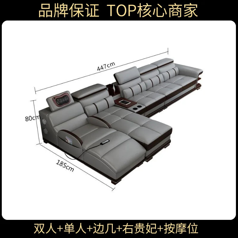 Multifunction Apartment Sofas Recliner Luxury Massage Comfortable Sofas Leather Electric Canape Salon De Luxe Home Furniture