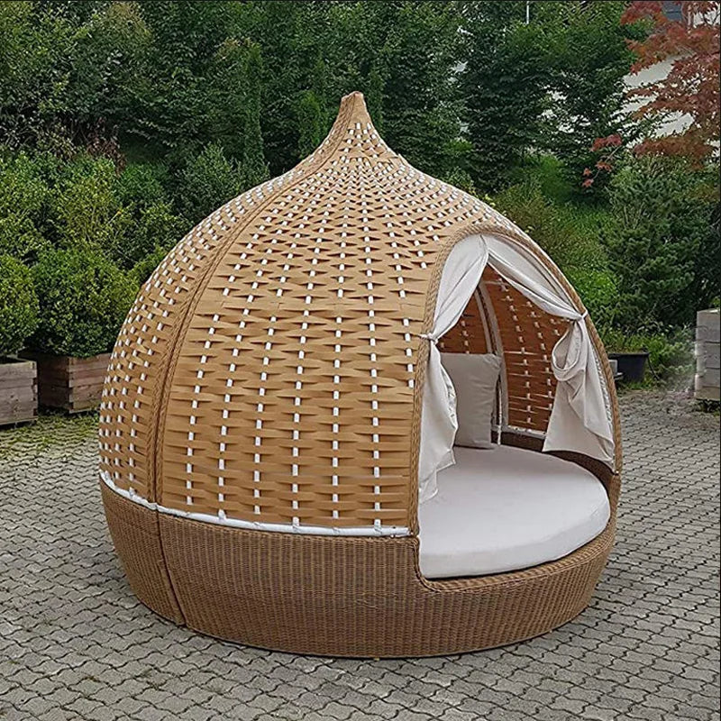 Outdoor Modern Sofa Bed for Garden Hotel & Terrace Use-Simple Design Pre-packed