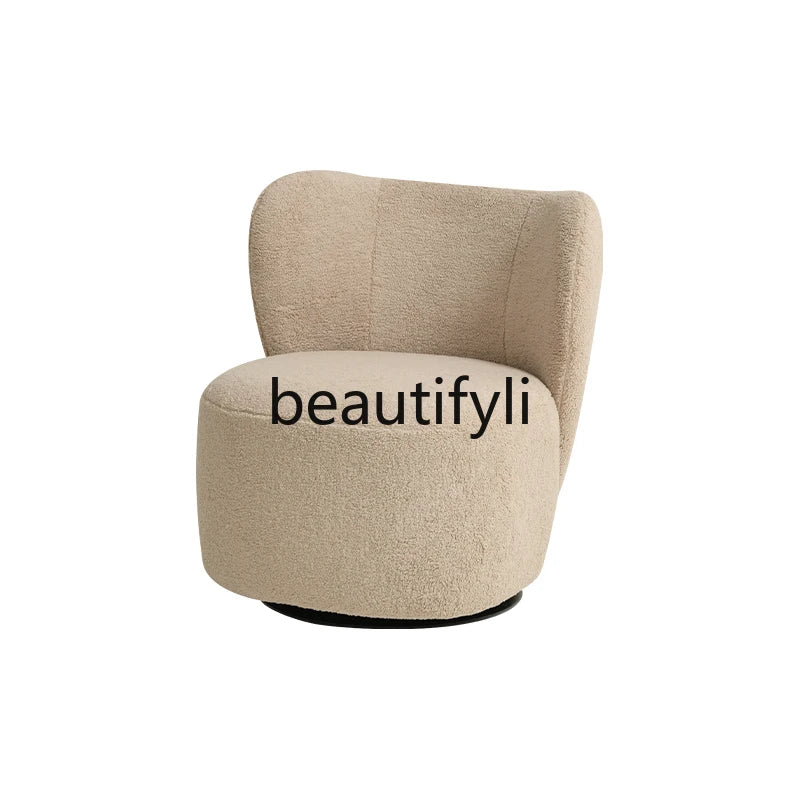 | Nordic living room single sofa chair retro study simple leisure chair rotatable