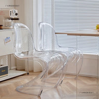 Transparent Plastic Dining Chair, Simple and Modern Home Chair, Backrest Chair, Vanity Stool