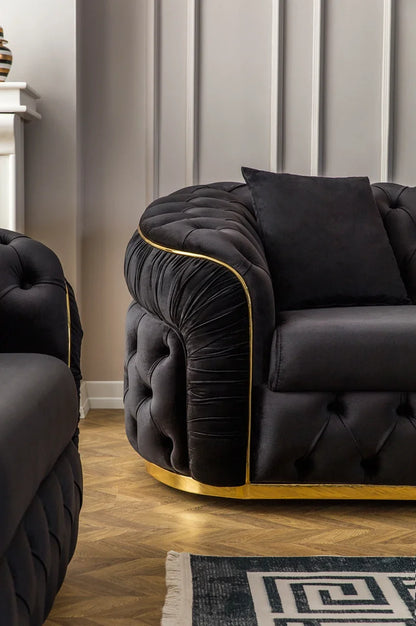 Machine High Quality Luxury Living Room Sofa Set Gold Stainless Steel Lounge Sofa Velvet 2-3 Seater Couch