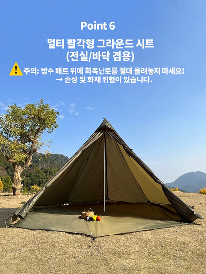 4 Season Hot Tent with Stove Jack Winter Teepee Tent Waterproof Camping Tipi Tent for 2 3 4 Person Outdoor Bushcraft Hiking