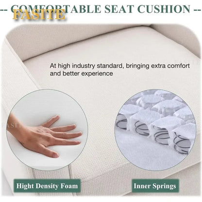 Premium Living Chair Fabric Leisure Armchair With Innerspring Seat Cushion Lumbar Pillow Metal Base Swivel Accent Chair