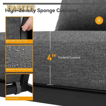 Patio Furniture Set, 4 Pieces Outdoor Patios Furnitures with Table Set, Patios Conversation Sets, Outdoor Patio Furniture Sets