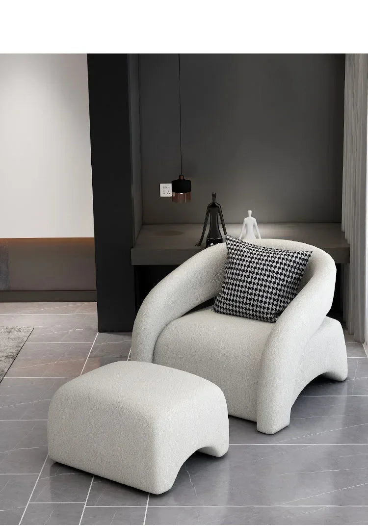 Internet celebrity single chair, living room lazy single sofa leisure chair, light luxury curved balcony chair