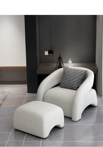 Internet celebrity single chair, living room lazy single sofa leisure chair, light luxury curved balcony chair